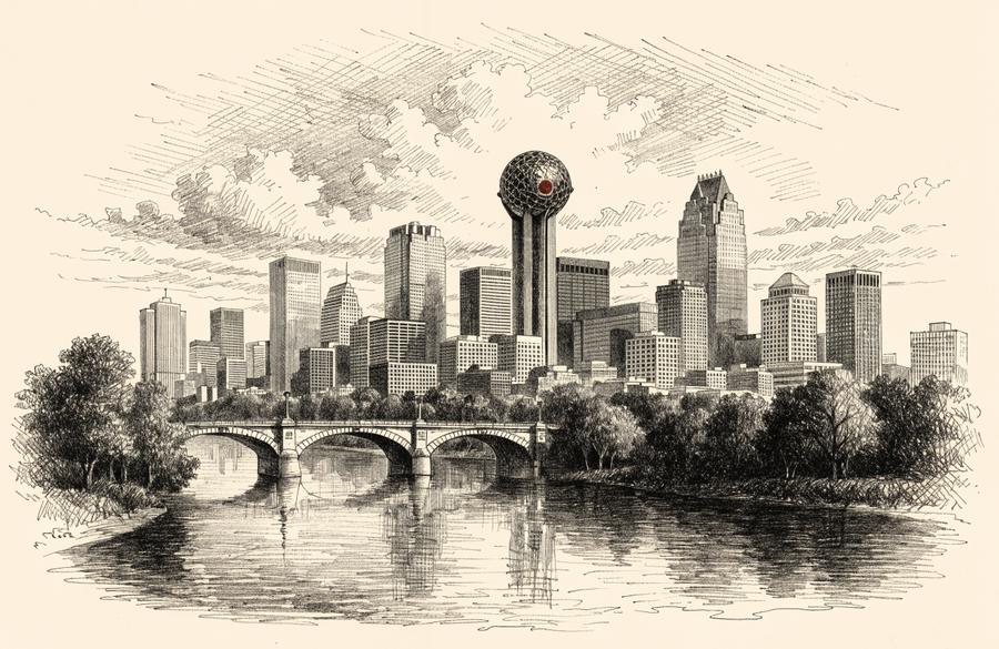 Ilustración a lápiz de Dallas
