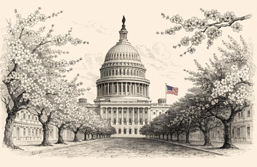 Ilustración a lápiz de Washington D.C.
