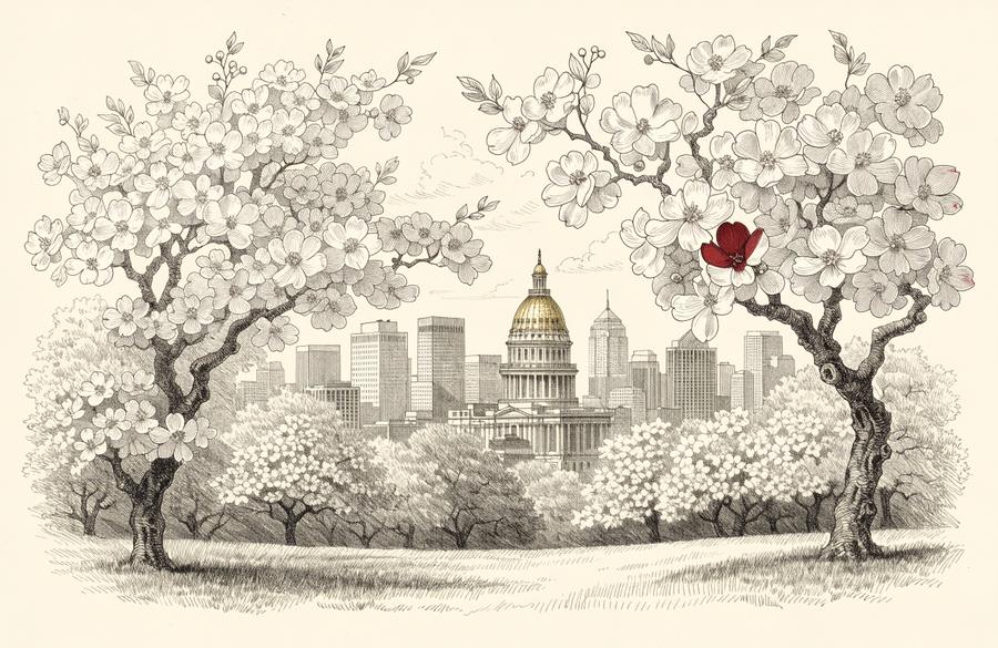 Ilustración a lápiz de Atlanta